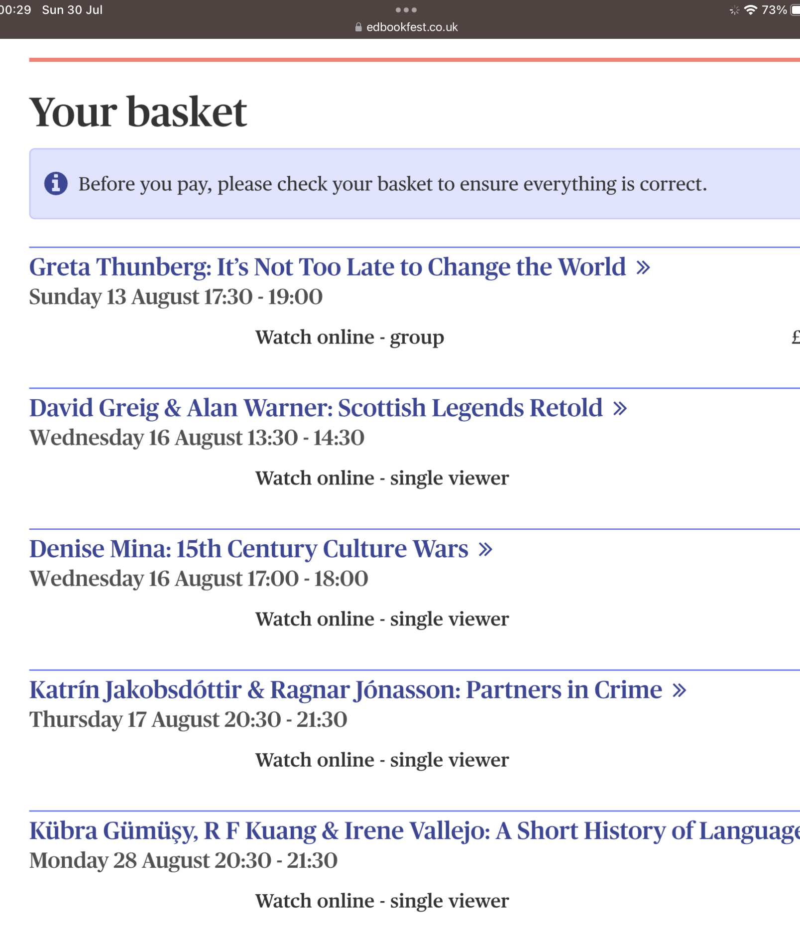 Edinburgh Book Festival 2023 choices